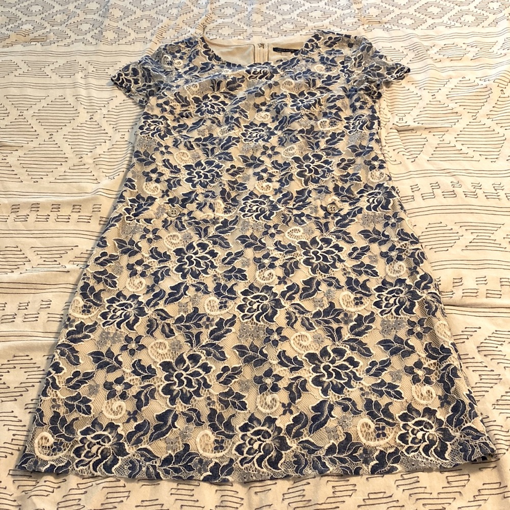 Beautiful Tommy Hilfiger Blue and White/Cream Dress